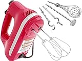 KitchenAid KHM926QCB 9-Speed Digital Hand Mixer with Turbo Beater II Accessories and Pro Whisk - Cranberry (Renewed)