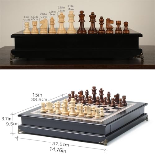 15" Wooden Chess Set, Large Size Board, Adult and Children's by Wowwoody - Used condition - Image 4