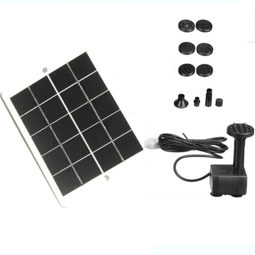 Bomba solar para fuente de 15 W, bomba de estanque de ABS resistente a la intemperie (16 x 12 cm), bajo ruido ( 35 dB), para bebedero de pájaros, jardín, acuario, Plug & Play con regulación de altura