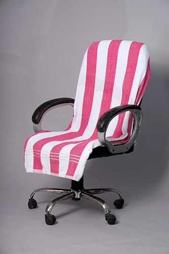 Image of ROMAN HOME 100% Superfine Cotton Solid Large Luxury Office Chair Towel with Tie Knot 450 GSM - (Pack of 1) Original Product AS PER Picture Shown (1, ch red line)