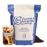 Bizzy Organic Cold Brew Coffee | Dark & Bold Blend | Coarse Ground Coffee | Dark Roast | Micro Sifted | Specialty Grade | 100% Arabica | 2 LB