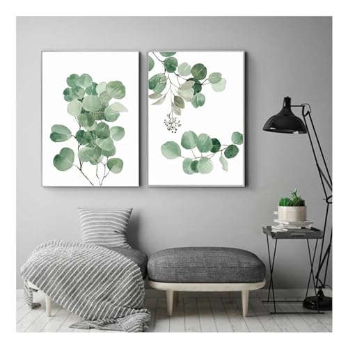 Feuillage d'eucalyptus aquarelle pour apaiser l'ambiance du salon