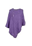 queen helena poncho mantellla invernale casual elegante donna mc22-1 (taglia unica, viola)