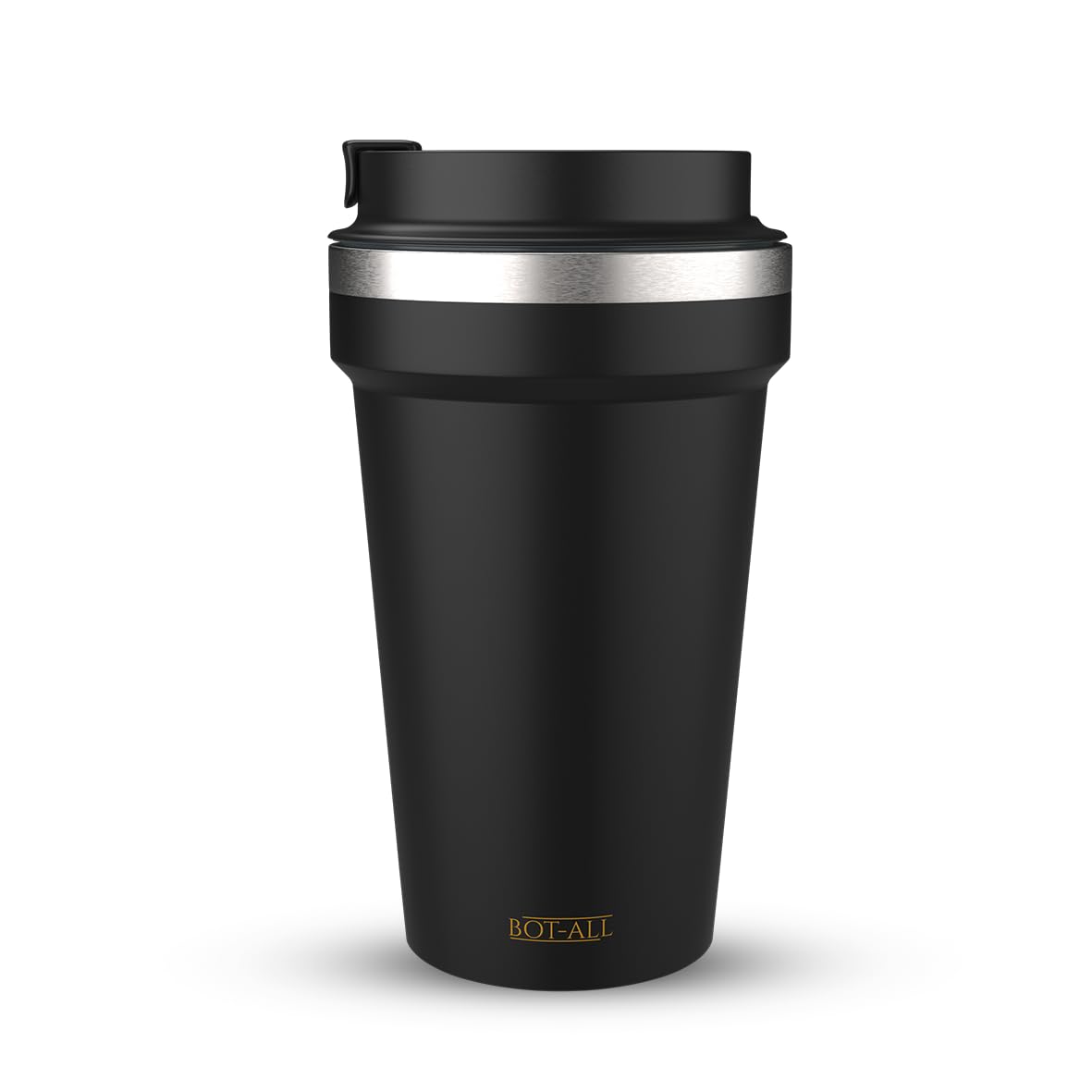 BOT-All® LITE Premium Mug, Made with 304 Stainless Steel Inner Layer & PS Plastic Outer Layer, Lightweight and Portable, Perfect for Hot and Cold Beverages, Easy to Carry (Black - 500 ml)