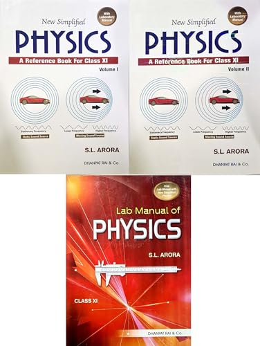 Image of SL Arora - Class 11 - New Simplified Physics - Vol 1 + 2 + Lab Manual - Combo Set of 3 Books - 2025 /Ed. for 2026 Exams [ORIGINAL BOOKS - TOP GRADE PAPER & PRINT] (CBSE)