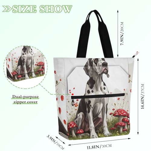 Bolsa de libros cómoda para la escuela con bonito diseño de perros Gran Danés 4