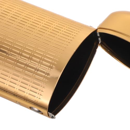 Image of TENDYCOCO Portable Aluminum Hard Shell Glasses Case - Lightweight Golden Eyeglass Holder with Dual-End Closure for Sunglasses, Eyewear, Travel, and Daily Use