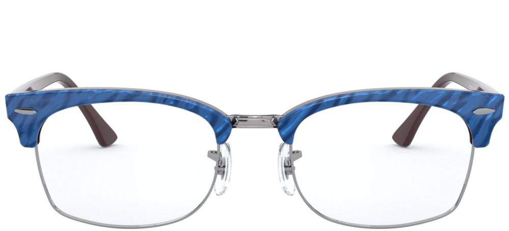 Ray-Ban RX3916V Clubmaster Square Prescription Eyeglass Frames, Top Wrinkled Blue on Brown/Demo Lens, 50 mm