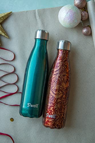 S'well Original Water Bottle, Green Sapphire, 500ml/0.5L. Triple-Layered Vacuum-Insulated Drinks Bottle Keeps Coffee - Image 4