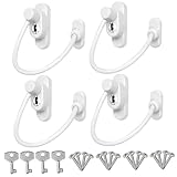 4 Stück Fenstersicherungen, Kindersicherung, 20 cm langes Edelstahlkabel, Fensterbegrenzer mit Schlüssel, Öffnungsbegrenzer für Wohnzimmer, Schlafzimmer, Balkon.