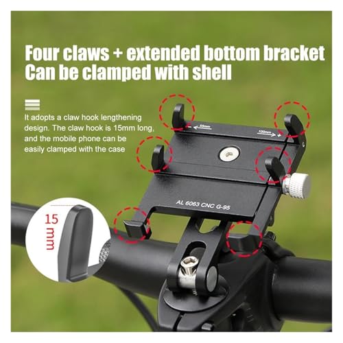 Support téléphone vélo alu fixation centrale réglable guidon VTT