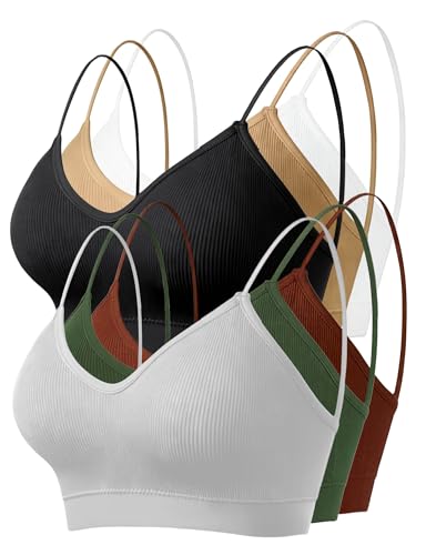 Image of ZENUTA 2Pack Padded Bralettes for Women, V-Neck Seamless Wireless Pull-On Bras with Removable Pads, Low-Impact