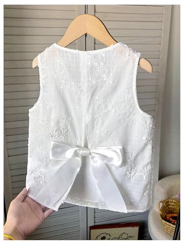 SweatyRocks Girl's Cute Bow Sleeveless Vest Summer Embroidery V Neck Tank Tops3