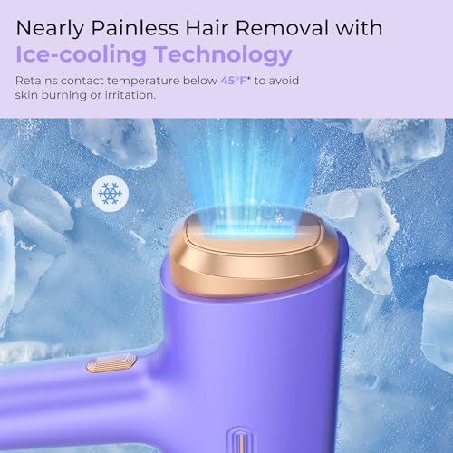 Image of Ubroo Laser Hair Removal for Women & Men, 45F Ice-Cooling Contact, Safe & Virtually Painless Alternative to Salon IPL Hair Removal Device, Long-Lasting Hair Removal from Home