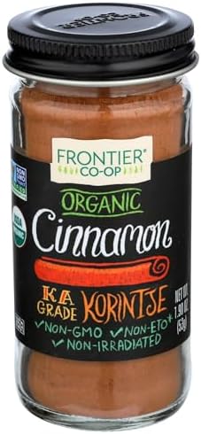 Frontier Co-op Organic Ground Cinnamon, 1.9 Ounce Bottle, Gourmet Quality Cinnamon, Full Balanced Spicy Flavor, Kosher
