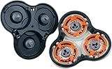 Ersatzscherkopf mit Basis, Runde Scherköpfe Kompatibel mit Philips S9000 Serie S9311 S9321 S9511 S9531 SP9810 SP9811 SP9820 SP9861 SP9863 SP9880 SW6700