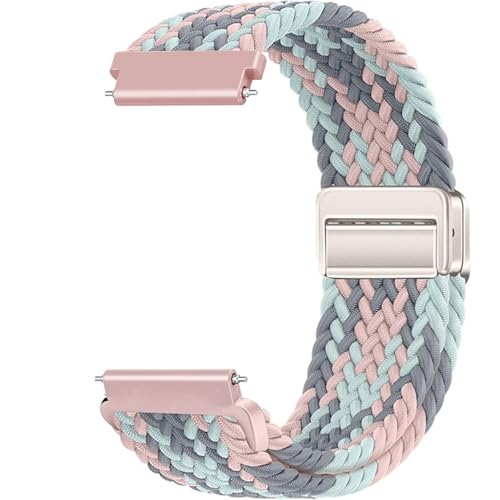 Issinlky 20mm Nylon Braided bracelet Compatible avec Samsung Galaxy Watch 7/6/5/4/FE 40mm 44mm/Garmin Venu Sq/Sq 2/Venu 2 Plus/Vivoactive 3/5/Amazfit GTS/Bip,...