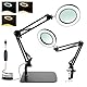 10X Lupe mit Licht, LED-Schreibtischlampe mit Sockel und Clip, LED-Lupenlicht mit 3 Farbmodi, dimmbar, für Bastelreparaturen, Nahaufnahmen, Zeichnen und Lesen (10X)