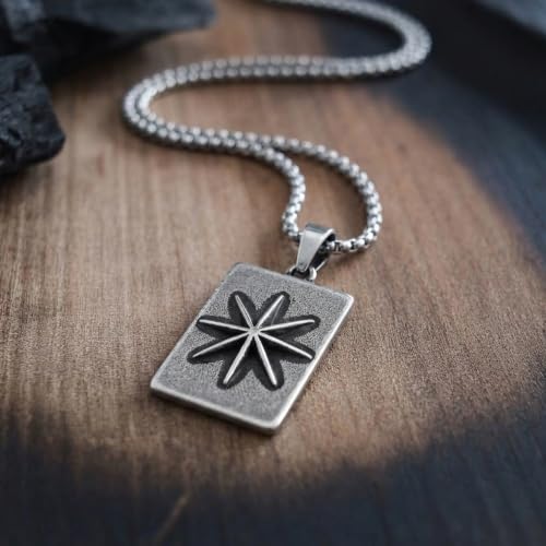 Image of THE MEN THING - Sanatan Divine Symbols Oxidised Pendant Necklace with 24inch Round Box Chain for Men & Boys