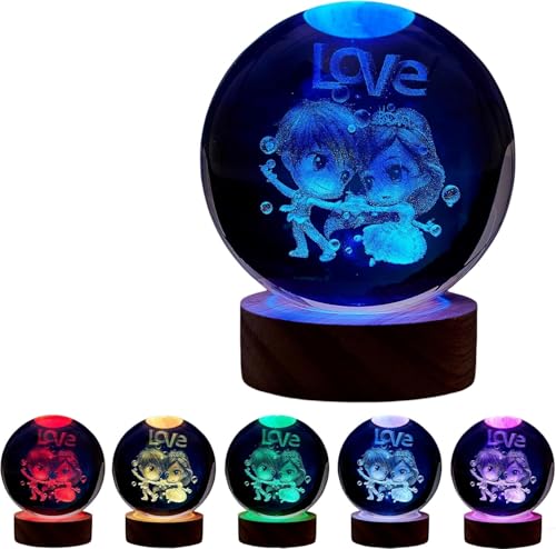 Image of Hamsa Magical Crystal Ball Night Light, LED Color-Changing Globe Lamp, Crystal Ball Lamp, Desktop Decorative Mood Light (16 Color Love)