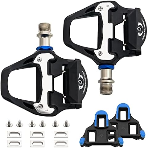 Olywan Clipless Pedals Bike Pedals Nylon Road Bicycle Pedals 9/16" Sealed Compatible with Shimano SPD-SL Cleats (Blue) Cover