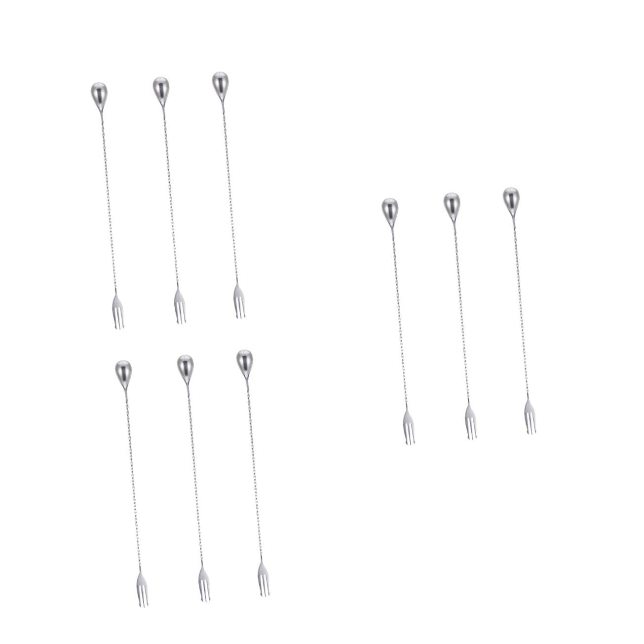 PRETYZOOM 9 STK Bar- -Löffel bar Spoon cocktaillöffel Spoon Stirring Spoon Mixing Spoon Rührlöffel mit langem Griff Edelstahllöffel Silver