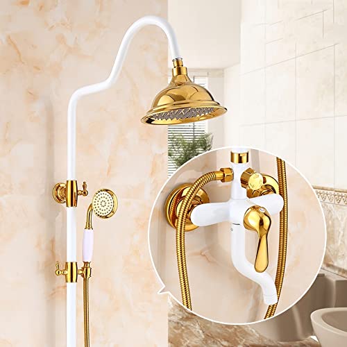 Robinet de douche encastrable mural or blanc mitigeur cuivre