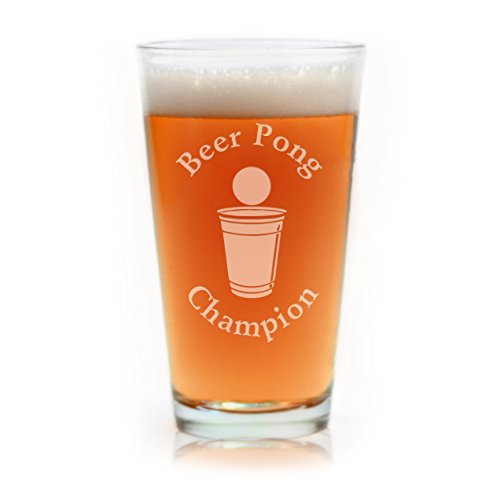 Engraved Beer Pong Champion Beer Glass (Pint - 16oz.)
