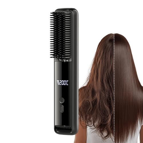 Plancha De Pelo Inalámbrico - Aparatos De Peluquería Recargables | Cepillo De Pelo Calentador - Sala De Viaje Casa Baño Hotel Regalo Mujer