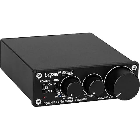 Lepai LP-275S Digital Hi-Fi 2 x 75W Bluetooth 5.1 Amplifier with Power Supply Cover