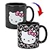 Hello Kitty Face Outlines 16 Oz Heat-Reactive Black Ceramic Mug