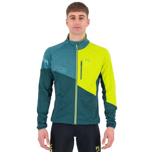 Tasca petto chiusa con zip. KARPOS Val V. F.-Z Fleece Forest/Balsam/Kiwi Colada Man
