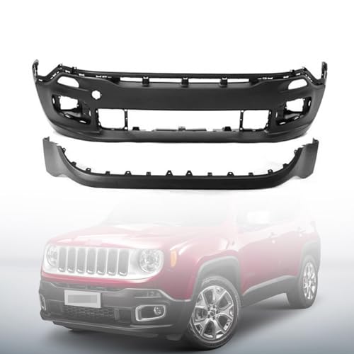 Renegade Bumper Cover Set Fascia Compatible With 2015 2016 2017 2018 J-eep Renegade，Front Upper and Lower Bumper Cover Replacement For 5XB40LXHAA, 5UX70TZZAA