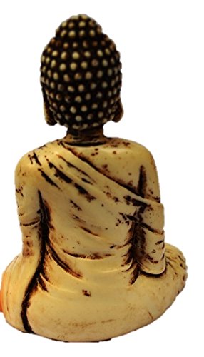 4In Buddha Statue/Idol/Decorative Figurine: Poly Marble With Antique Ivory Finish. Premium Quality Buddha Idol In Meditation Pose. Attractive & Serene Small Buddha Statue. #TOP2