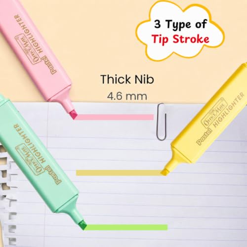 Image of Soni Officemate Pastel Highlighters | 5 Smoothing Shades Hilighter Pouch Pack | Flexible Line Width | Quick Drying & Smudge Proof Pastel Ink | Non-Toxic | Safe for Children's | Chisel Tip | Pack of 1