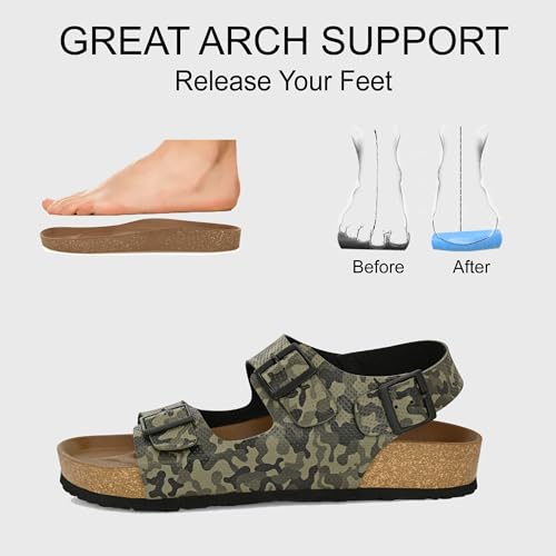 Image of Centrino Men's Berkin-Style Slip-On Sandals | Open Toe Design | Soft PU Footbed | Lightweight & Comfortable | Arch Support | On-Grip Sole | Casual Outdoor Wear (9215)