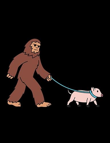 Mini Pig Bigfoot Walking Mini Pig Amazing Design Notebook 8.5 x 11 Inches 100 Pages