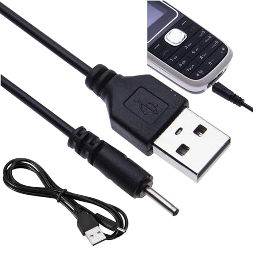 USB Charging Cable Charger Lead Small Pin Compatible with Nokia 105 (2013), 106, 1208, 2630, 2760, 5310, 6111, 6210, 6233, 6234, 7373, E51, E63, E65, E71, E72, N70, N73, N80 (1M)