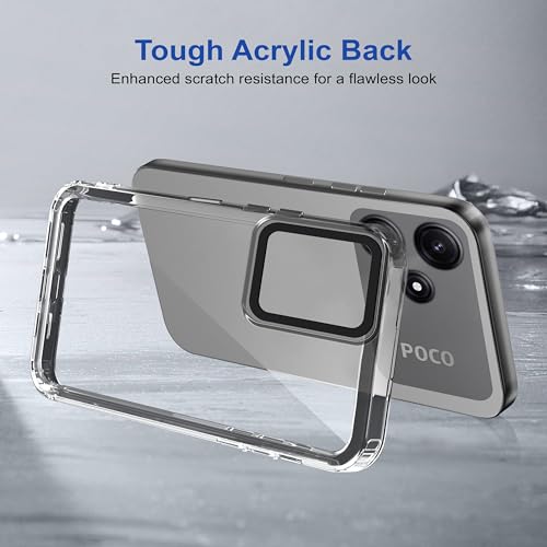 Image of Zapcase Back Case Cover for Poco M6 Pro 5G | Compatible for Poco M6 Pro 5G Back Cover | Case Cover with Camera Protection | (TPU + PC | Translucent Black)