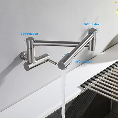 Grifo de llenado ollas de cocina montaje en pared acero inoxidable 304 un solo orificio 4