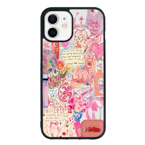 qizjio Coquette Phone Case Shockproof Protective Pink Preppy Phone Case for iPhone 11