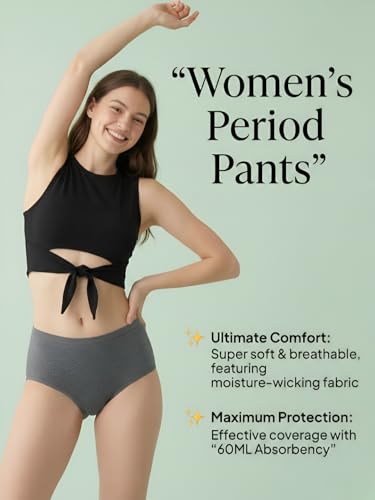 Image of Tedwoods Women's Leakproof Period Panty Pack of 3 | Reusable Menstrual Underwear | High Absorbency Cotton Briefs for Light, Medium & Heavy Flow