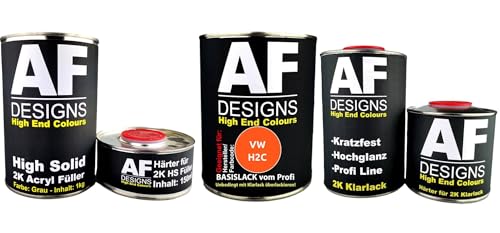 Alex Flittner Designs Juego de pintura de coche naranja para VW H2C TNT 2K HS imprimación 2K barniz transparente resistente a los arañazos Smart Repair