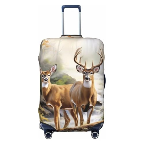 Camouflage Deer Print Luggage Suitcase Covers Elastic Washable Luggage Protector Luggage Covers For Suitcase