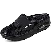Diabetic Air-Cushion Slip-On Walking Shoes, Orthopedic Diabetic Slippers, with Arch-Support for W...