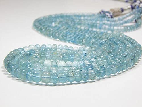 Aigue-marine perles naturelles rondelles de 9.7mm, pierre de lune turquoise fil 18 pouces