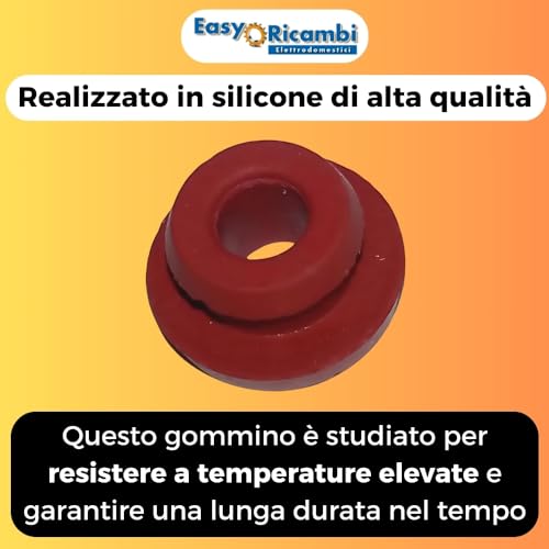 Easyricambi - Gummihalterung für Rauchsonden Pelletofen (für Kapseln von 3,8 bis 4 mm) Ersatzteile und Zubehör für Pelletofen, Pelletheizung, Silikongummi für hohe Temperaturen für Rauchabzieher