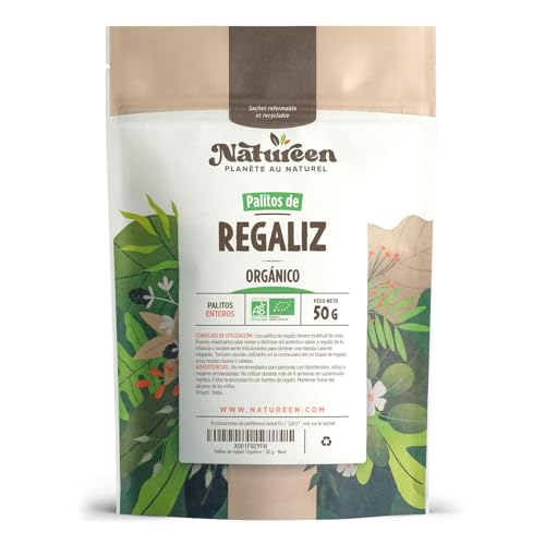 Regaliz de Palo Orgánico - 50g - Raíz de regaliz seca pura de Calabria - Agricultura Ecológica