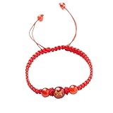 2025 Año Nuevo de Snake Red String Bracelet, Ajustable 12 Zodiac Dragón Tigre Snake Monkey Pulsera Pulsera China Animal Buena Suerte Feng Shui Roza Roza Regalos para Mujeres Hombres