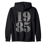 1985 anno di nascita, vintage invecchiato, retro compleanno felpa con cappuccio